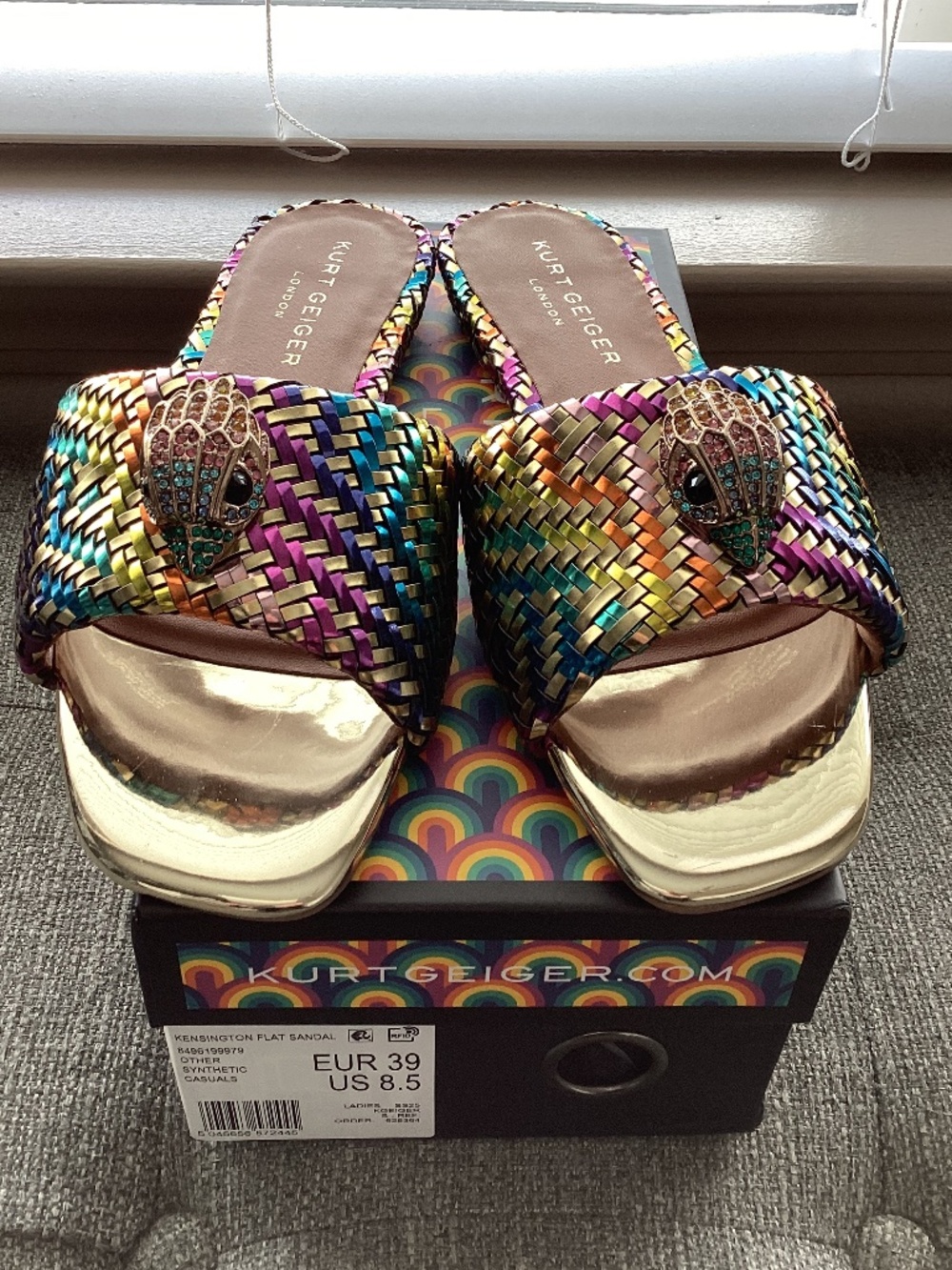 Kurt Geiger London Kensington Slide Sandal, size US8.5 /EU39